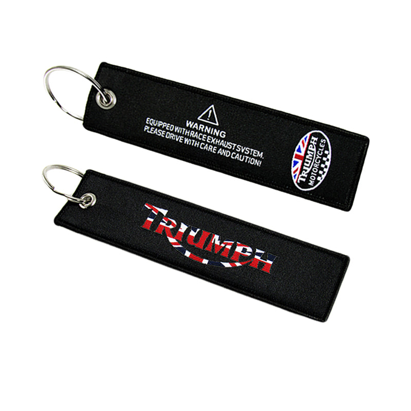 Triumph Ribbon Key Chain X2 For Triumph motorcycle Keychain Keyring Bike Modern Gift Double Sid ...