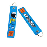 BLUE JDM SPOON SPORTS TYPE ONE DOUBLE SIDE Racing Cell Holders Keychain Universal 2PC