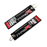 2 pcs JDM HONDA CIVIC TYPE R DOUBLE SIDED Racing Cell Holders Keychain Keyring 5.7"