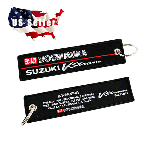 VSTORM YOSHIMURA SUZUKI Keychain Fabric Strap Keyring Motorcycle Key Chain Gift GSXR 2pcs