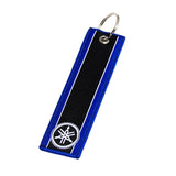 For YAMAHA Bike Double Side Keychain Backpack key Ring Cell Holders Tag Blue X2