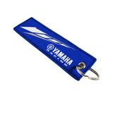 For YAMAHA Bike Double Side Keychain Backpack key Ring Cell Holders Tag Blue X2