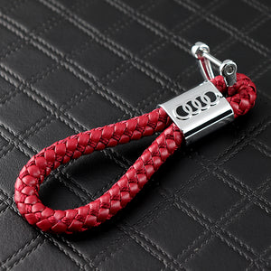 Audi Red BV Style Calf Leather Keychain