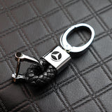 Mercedes-Benz Small Black BV Style Calf Leather Keychain 1pc