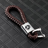 Mercedes-Benz Brown BV Style Calf Leather Keychain 1pc
