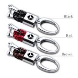 Mercedes-Benz Small Red BV Style Calf Leather Keychain 1pc