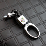 Cadillac Small Black BV Style Calf Leather Keychain