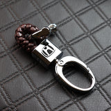 Honda Small Brown BV Style Calf Leather Keychain