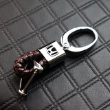 Honda Small Brown BV Style Calf Leather Keychain