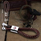 Honda Brown BV Style Calf Leather Keychain (Red H)