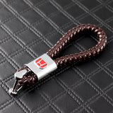 Honda Brown BV Style Calf Leather Keychain (Red H)