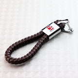 Honda Brown BV Style Calf Leather Keychain (Red H)