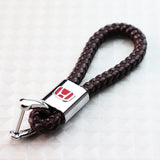 Honda Brown BV Style Calf Leather Keychain (Red H)