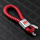 Honda Red BV Style Calf Leather Keychain (Red H)