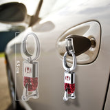 Honda Small Red BV Style Calf Leather Keychain (Red H)