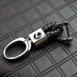 Lexus Small Black BV Style Calf Leather Keychain