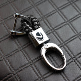Lexus Small Black BV Style Calf Leather Keychain