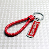 NEW Red Supreme3M Metal Pendant with Calf Leather Keychain Key Ring Tag Gift Deco x1