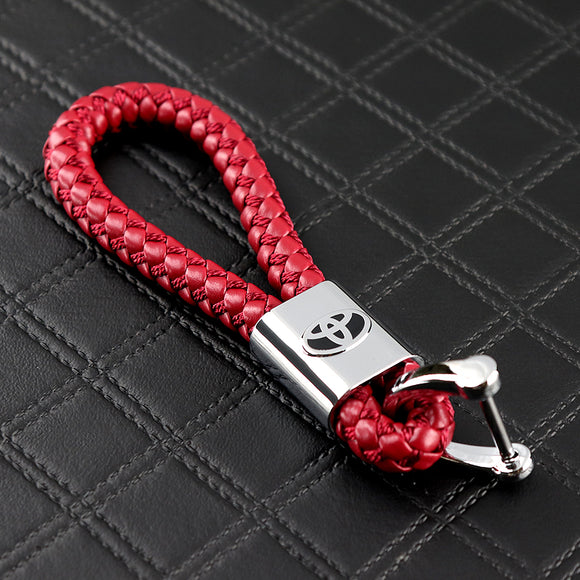 Toyota Red BV Style Calf Leather Keychain