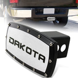 Black DODGE DAKOTA LOGO Hitch Cover Plug Cap For 2" Trailer Receiver with ALLEN BOLTS DESIGN