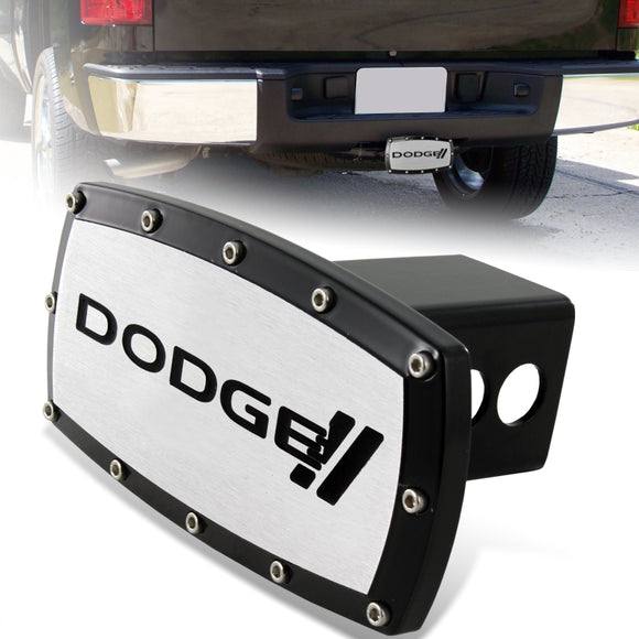 Black DODGE STRIPE LOGO Hitch Cover Plug Cap For 2