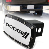 Black DODGE STRIPE LOGO Hitch Cover Plug Cap For 2" Trailer Receiver with ALLEN BOLTS DESIGN