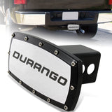 Black DODGE DURANGO LOGO Hitch Cover Plug Cap For 2" Trailer Receiver with ALLEN BOLTS DESIGN