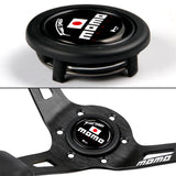White Line 350mm MOMO Racing Steering Wheel Microfiber Leather with MOMO Horn Button