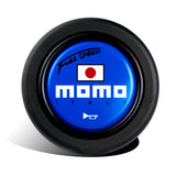 Blue Line 350mm MOMO Racing Steering Wheel Microfiber Leather with MOMO Horn Button