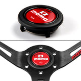 Red Line 350mm MOMO Racing Steering Wheel Microfiber Leather with MOMO Horn Button