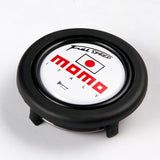 White Line 350mm MOMO Racing Steering Wheel Microfiber Leather with MOMO Horn Button