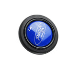 Ford Set Genuine Leather 15" Diameter Car Auto Steering Wheel Cover with Badge Logo Horn Button