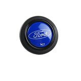 Ford Set Genuine Leather 15" Diameter Car Auto Steering Wheel Cover with Badge Logo Horn Button