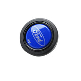 Ford Set Genuine Leather 15" Diameter Car Auto Steering Wheel Cover with Badge Logo Horn Button