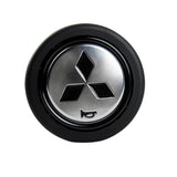 MITSUBISHI RALLIART Set Carbon Fiber Style Quality Leather Car Steering Wheel Cover with Badge Black Logo Horn Button