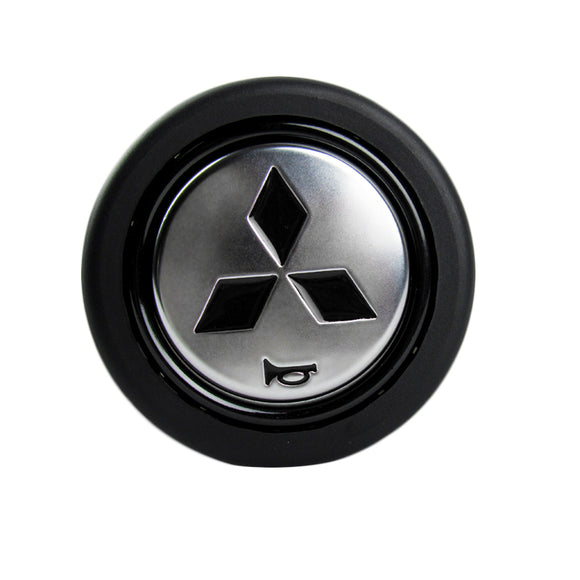 MITSUBISHI RALLIART Badge Black Logo Horn Button Fits MOMO RAID NRG Sports Steering Wheel Brand New