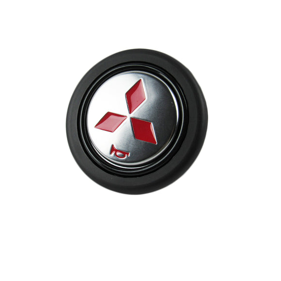 MITSUBISHI RALLIART Badge Red Logo Horn Button Fits MOMO RAID NRG Sports Steering Wheel Brand New
