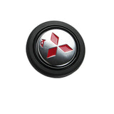 MITSUBISHI RALLIART Set Carbon Fiber Style Quality Leather Car Steering Wheel Cover with Badge Red Logo Horn Button