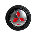 MITSUBISHI RALLIART Set Carbon Fiber Style Quality Leather Car Steering Wheel Cover with Badge Red Logo Horn Button