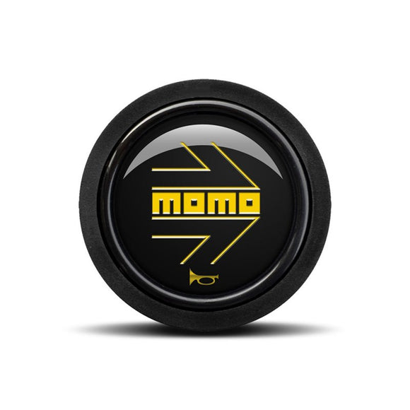 MOMO Steering Wheel Horn Button Black & Yellow Arrow 59mm Sport Compeitition