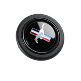 Ford Mustang Set Genuine Leather 15" Diameter Car Auto Steering Wheel Cover with Badge Logo Horn Button