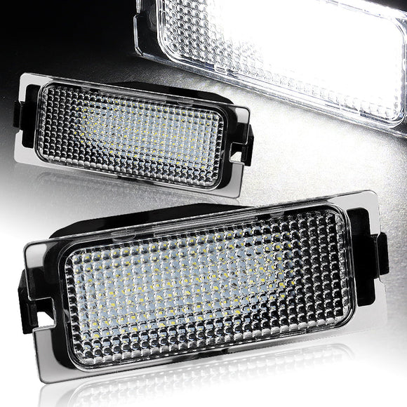 For Ford Edge/Escape Mercury Mariner White LED 6000K License Plate Lights Lamp with Bumper Badge Scratch Guard Set