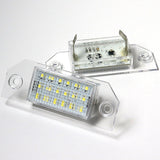 Ford Set For 2003-2008 Focus C-Max Xenon White 18-SMD LED 6000K License Plate Lights with Screw Bolt Caps