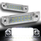 For Ford Set of Xenon White LED 6000K License Plate Lights with Wheel Tire Valves Dust Stem Air Caps