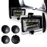 For 2007-2011 Jeep Wrangler Set of JK Xenon White 18-SMD LED 6000K License Plate Lights with Wheel Center Hub Caps