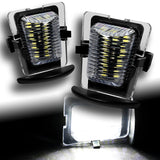 For 2007-2011 Jeep Wrangler Set of JK Xenon White 18-SMD LED 6000K License Plate Lights with Wheel Center Hub Caps