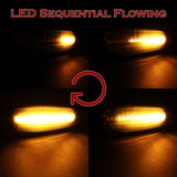 Hyundai Set of Tucson Tiburon Sonata Smoke Sequential LED Signal Side Marker Lights with Carbon Fiber Windshield Banner