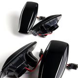 Hyundai Set of Tucson Tiburon Sonata Smoke Sequential LED Signal Side Marker Lights with Carbon Fiber Windshield Banner