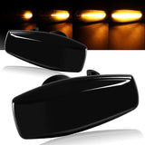 Hyundai Set of Tucson Tiburon Sonata Smoke Sequential LED Signal Side Marker Lights with Carbon Fiber Windshield Banner