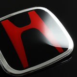 3 PCS Set For 06-11 HONDA CIVIC COUPE Red/Black JDM H Front & Rear Emblems with Civic Rear Chrome Emblem